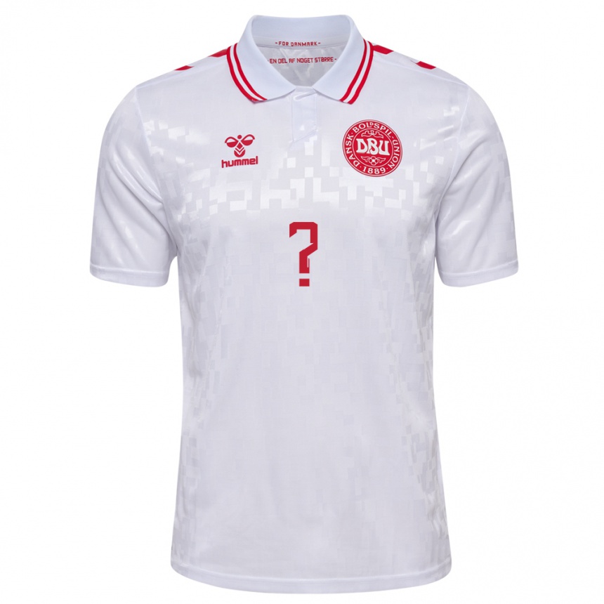 Herren Fußball Dänemark Mads Lauritsen #0 Weiß Auswärtstrikot Trikot 24-26 T-Shirt Luxemburg