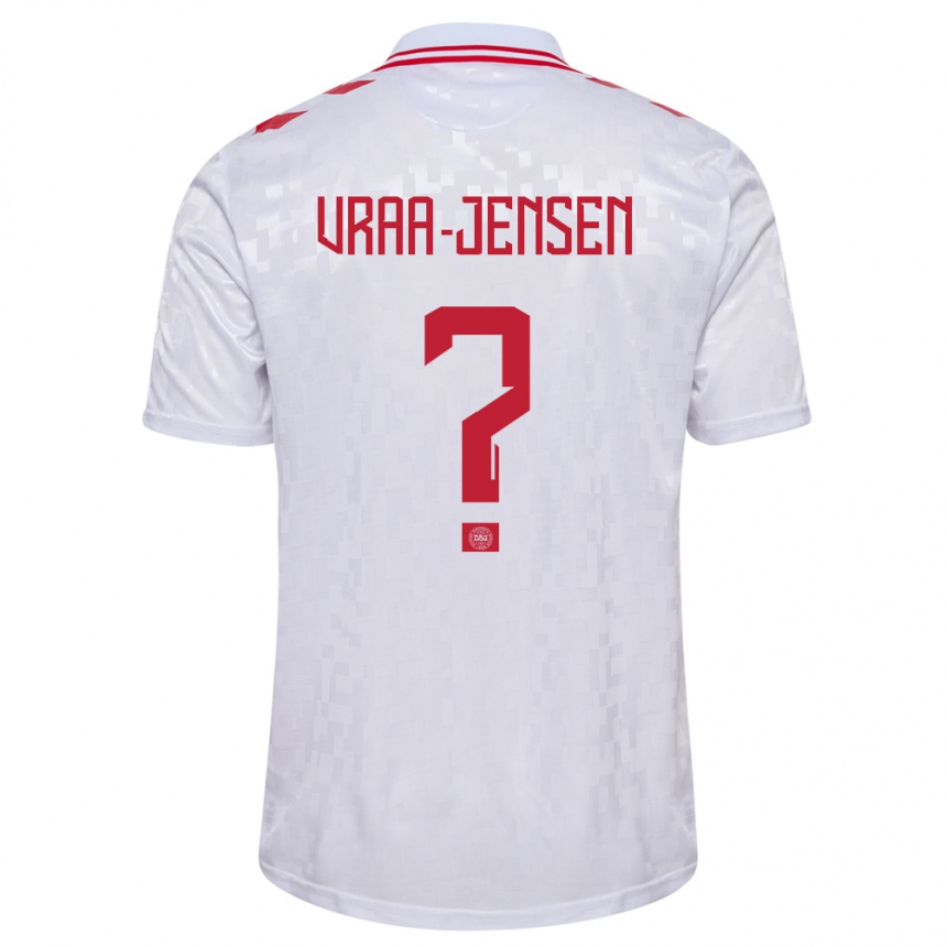 Herren Fußball Dänemark Ludwig Vraa-Jensen #0 Weiß Auswärtstrikot Trikot 24-26 T-Shirt Luxemburg