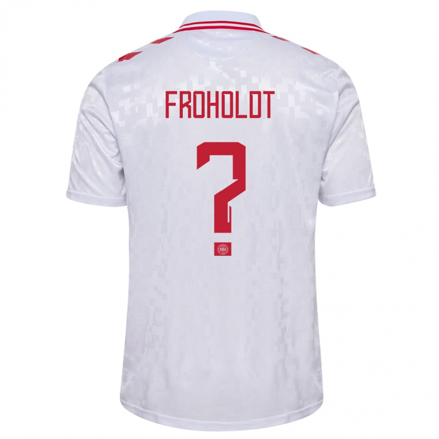 Herren Fußball Dänemark Victor Froholdt #0 Weiß Auswärtstrikot Trikot 24-26 T-Shirt Luxemburg