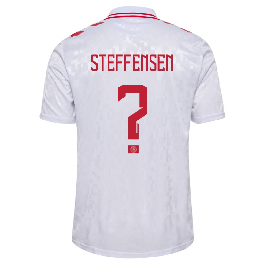 Herren Fußball Dänemark Mark Steffensen #0 Weiß Auswärtstrikot Trikot 24-26 T-Shirt Luxemburg