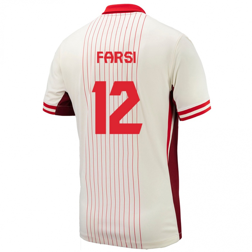Herren Fußball Kanada Mohamed Farsi #12 Weiß Auswärtstrikot Trikot 24-26 T-Shirt Luxemburg