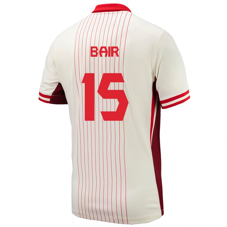 Herren Fußball Kanada Theo Bair #15 Weiß Auswärtstrikot Trikot 24-26 T-Shirt Luxemburg