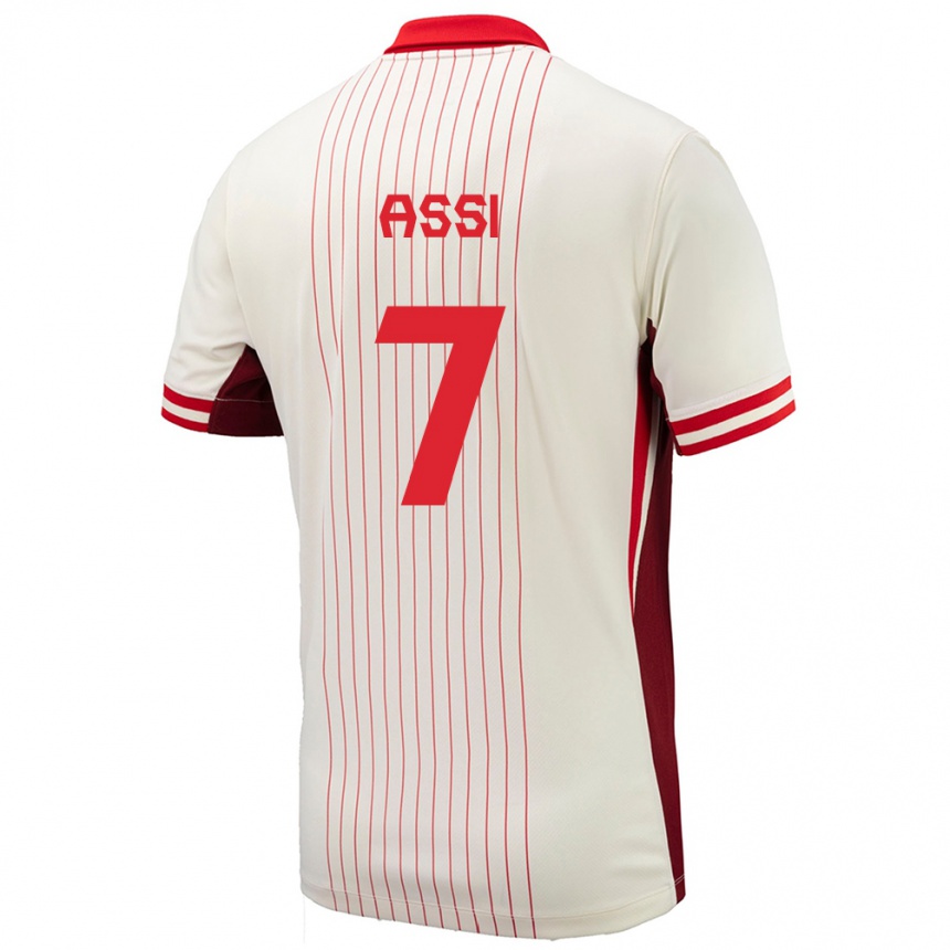 Herren Fußball Kanada Jean Aniel Assi #7 Weiß Auswärtstrikot Trikot 24-26 T-Shirt Luxemburg