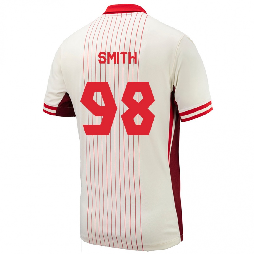 Herren Fußball Kanada Olivia Smith #98 Weiß Auswärtstrikot Trikot 24-26 T-Shirt Luxemburg