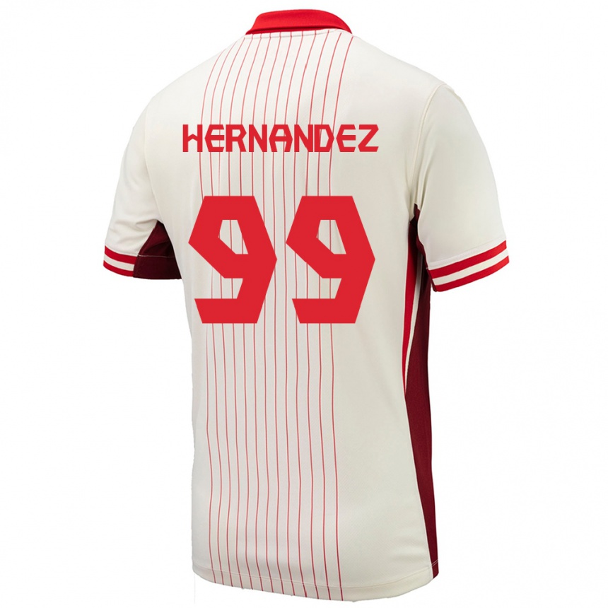 Herren Fußball Kanada Jeneva Hernandez Gray #99 Weiß Auswärtstrikot Trikot 24-26 T-Shirt Luxemburg