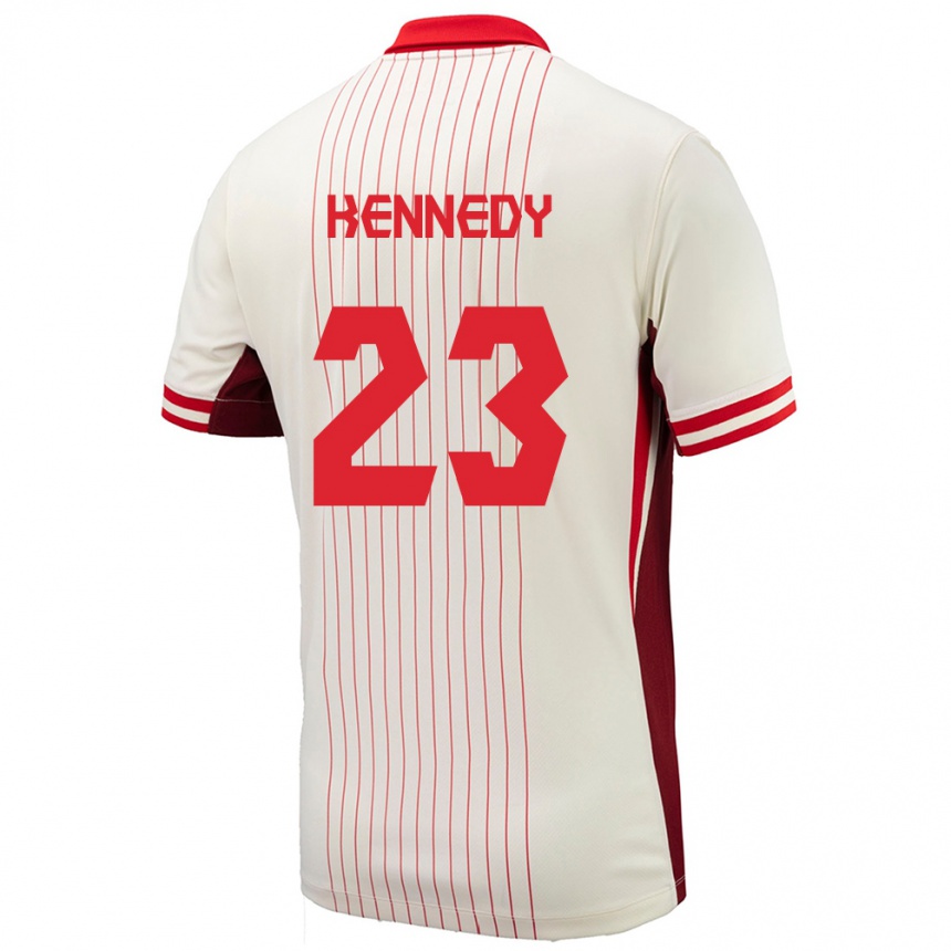 Herren Fußball Kanada Scott Kennedy #23 Weiß Auswärtstrikot Trikot 24-26 T-Shirt Luxemburg