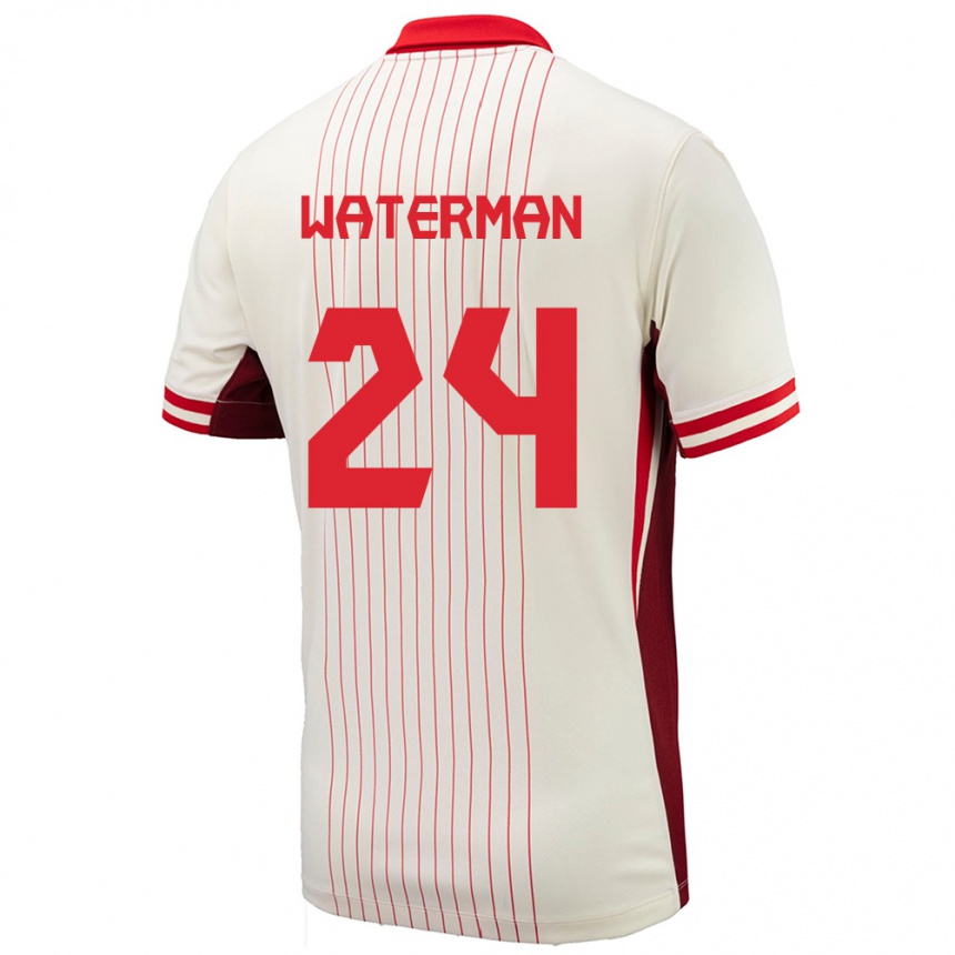 Herren Fußball Kanada Joel Waterman #24 Weiß Auswärtstrikot Trikot 24-26 T-Shirt Luxemburg