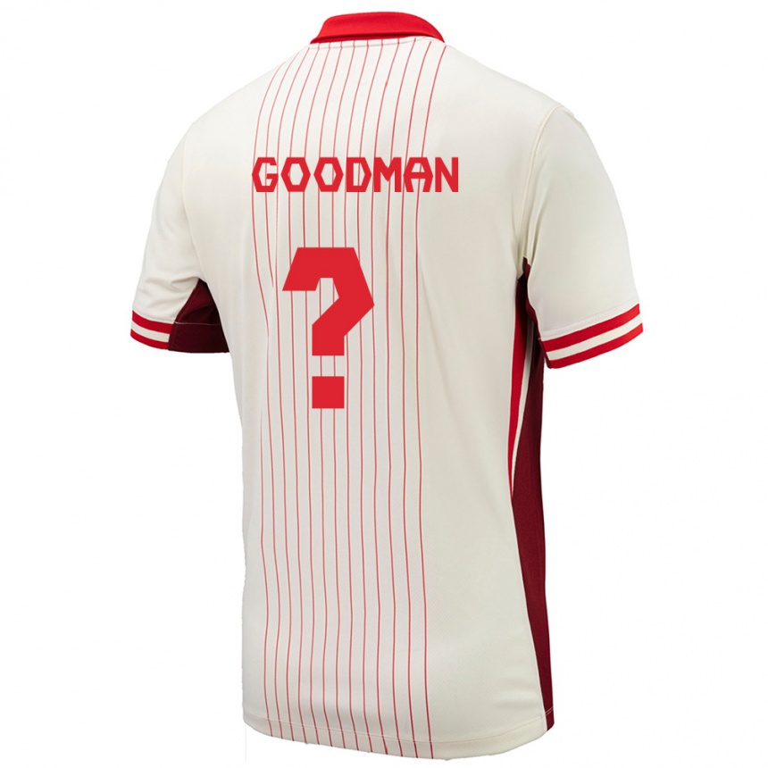 Herren Fußball Kanada Owen Goodman #0 Weiß Auswärtstrikot Trikot 24-26 T-Shirt Luxemburg