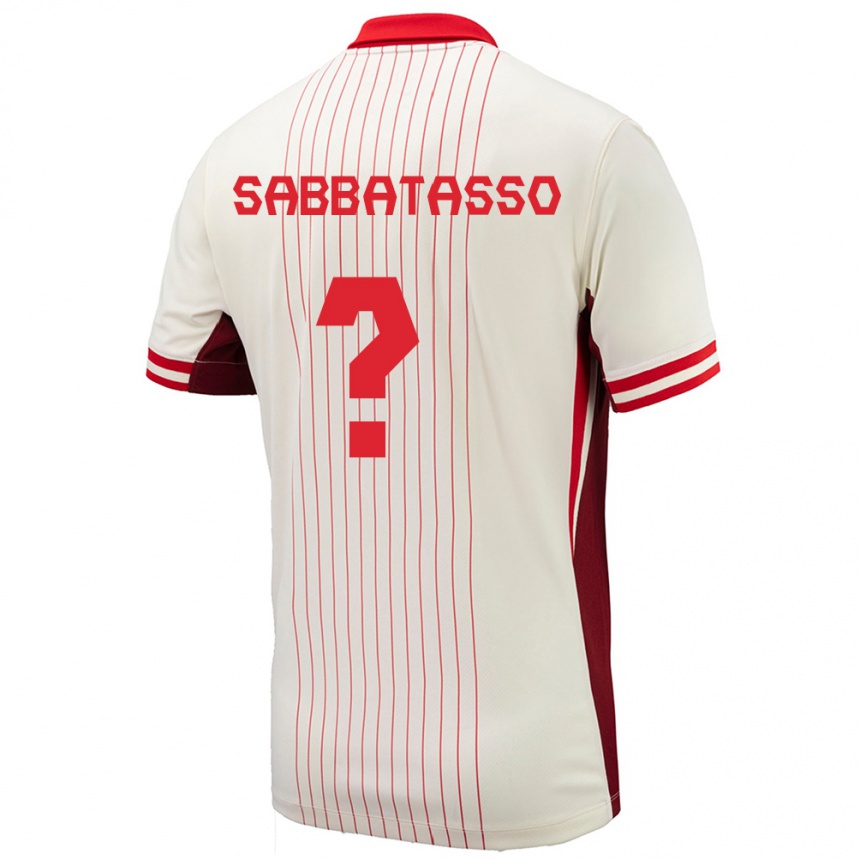 Herren Fußball Kanada Jeronimo Sabbatasso #0 Weiß Auswärtstrikot Trikot 24-26 T-Shirt Luxemburg