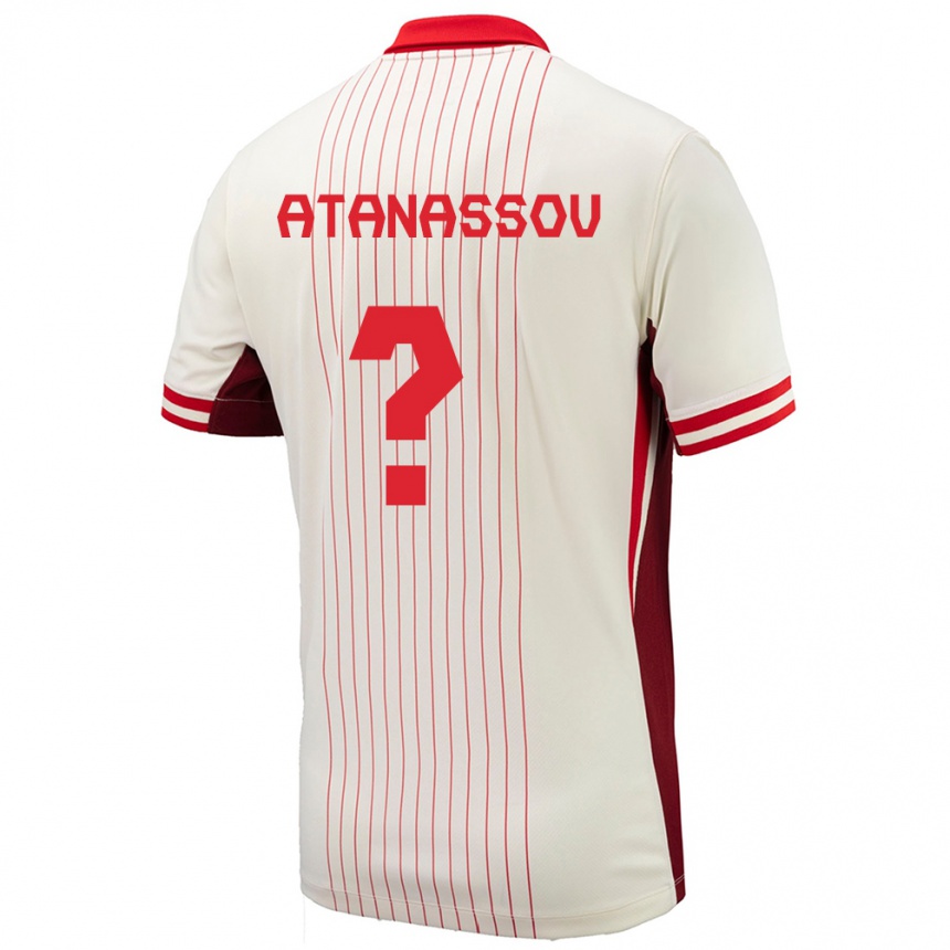 Herren Fußball Kanada Georgi Atanassov #0 Weiß Auswärtstrikot Trikot 24-26 T-Shirt Luxemburg