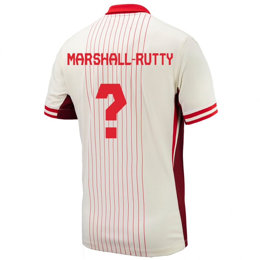 Herren Fußball Kanada Jahkeele Marshall Rutty #0 Weiß Auswärtstrikot Trikot 24-26 T-Shirt Luxemburg