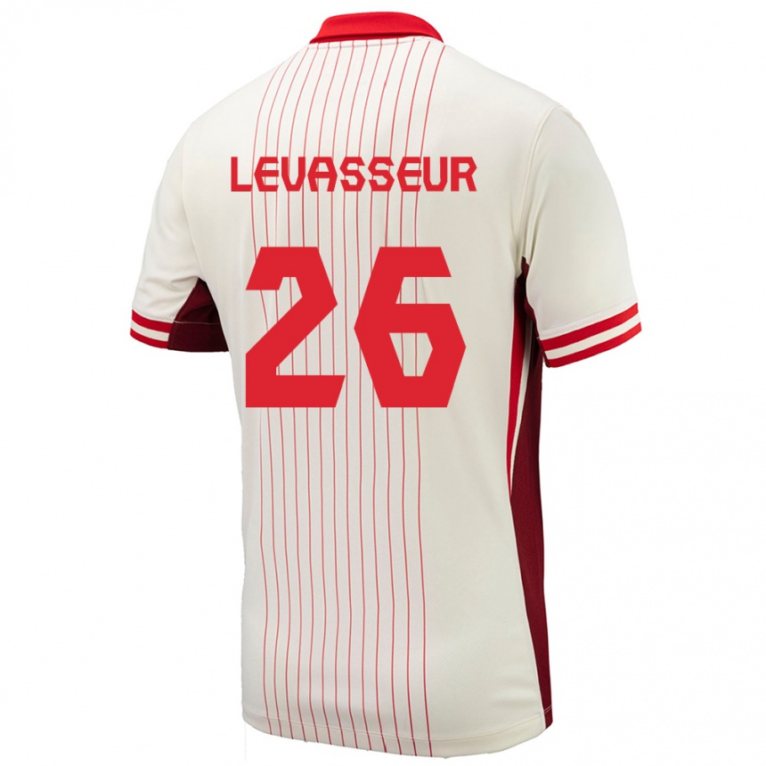 Herren Fußball Kanada Marie Levasseur #26 Weiß Auswärtstrikot Trikot 24-26 T-Shirt Luxemburg