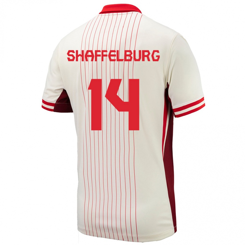 Herren Fußball Kanada Jacob Shaffelburg #14 Weiß Auswärtstrikot Trikot 24-26 T-Shirt Luxemburg
