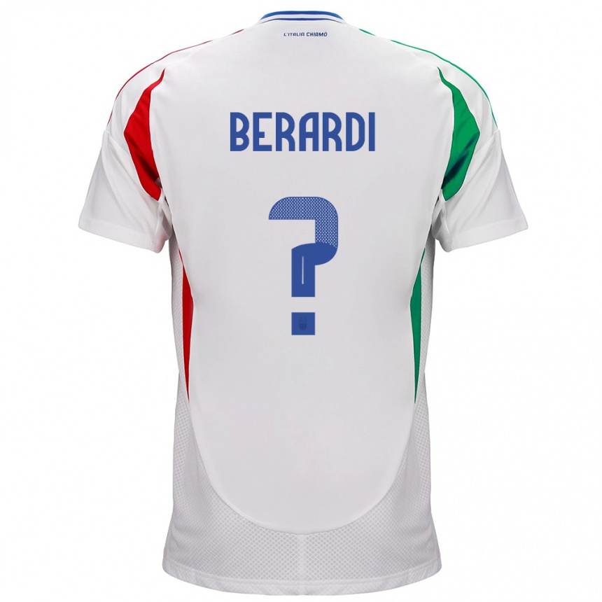 Herren Fußball Italien Domenico Berardi #0 Weiß Auswärtstrikot Trikot 24-26 T-Shirt Luxemburg