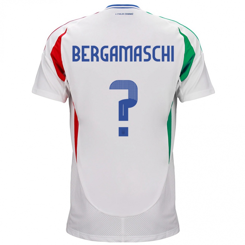 Herren Fußball Italien Valentina Bergamaschi #0 Weiß Auswärtstrikot Trikot 24-26 T-Shirt Luxemburg