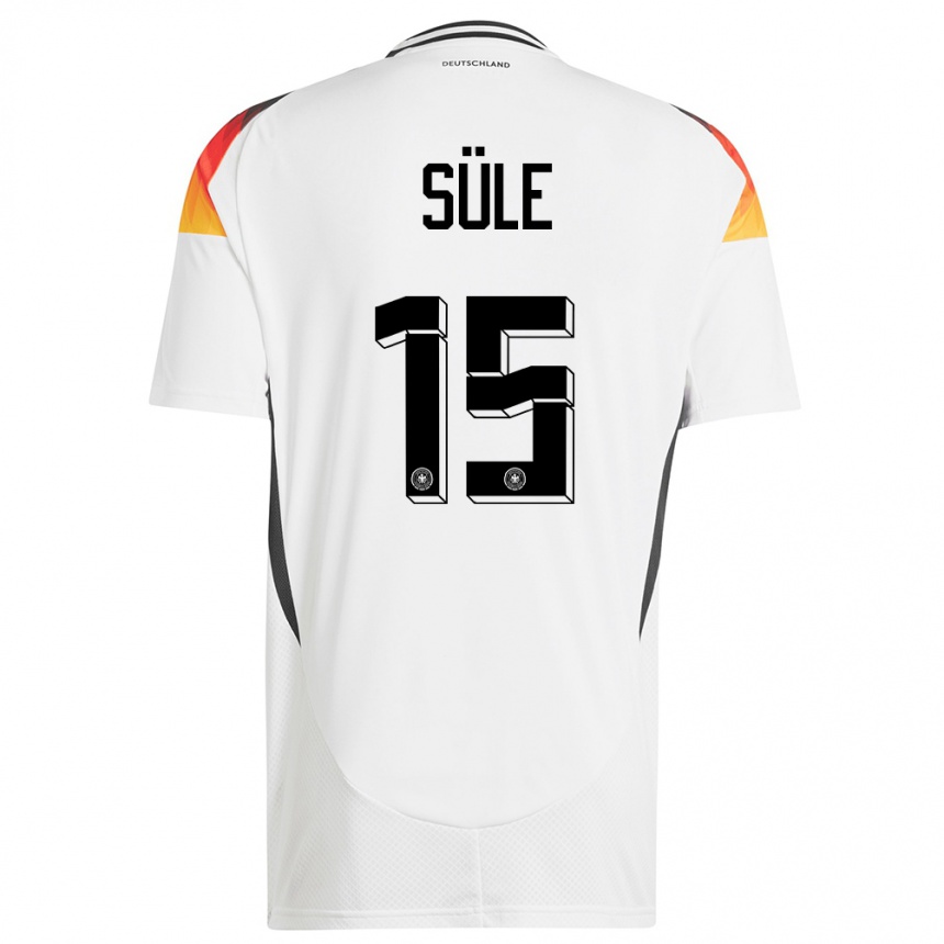 Damen Fußball Deutschland Niklas Sule #15 Weiß Heimtrikot Trikot 24-26 T-Shirt Luxemburg