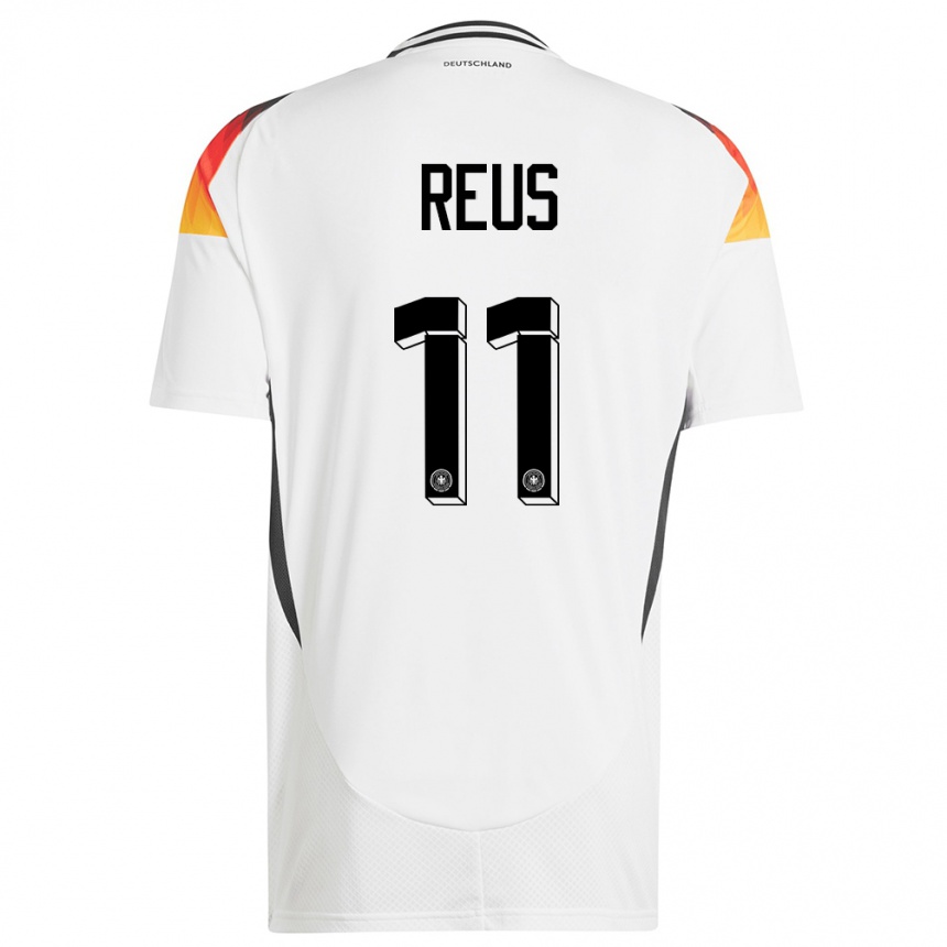 Damen Fußball Deutschland Marco Reus #11 Weiß Heimtrikot Trikot 24-26 T-Shirt Luxemburg