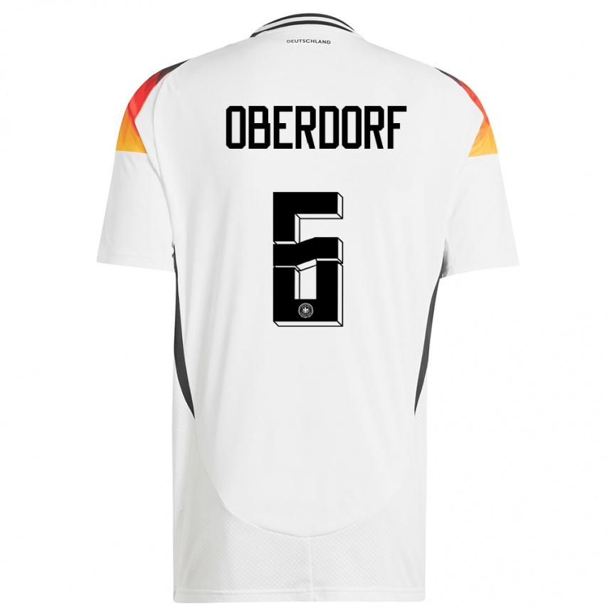 Damen Fußball Deutschland Lena Oberdorf #6 Weiß Heimtrikot Trikot 24-26 T-Shirt Luxemburg