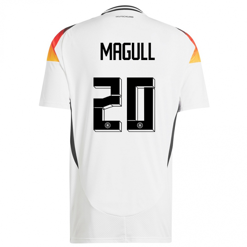 Damen Fußball Deutschland Lina Magull #20 Weiß Heimtrikot Trikot 24-26 T-Shirt Luxemburg
