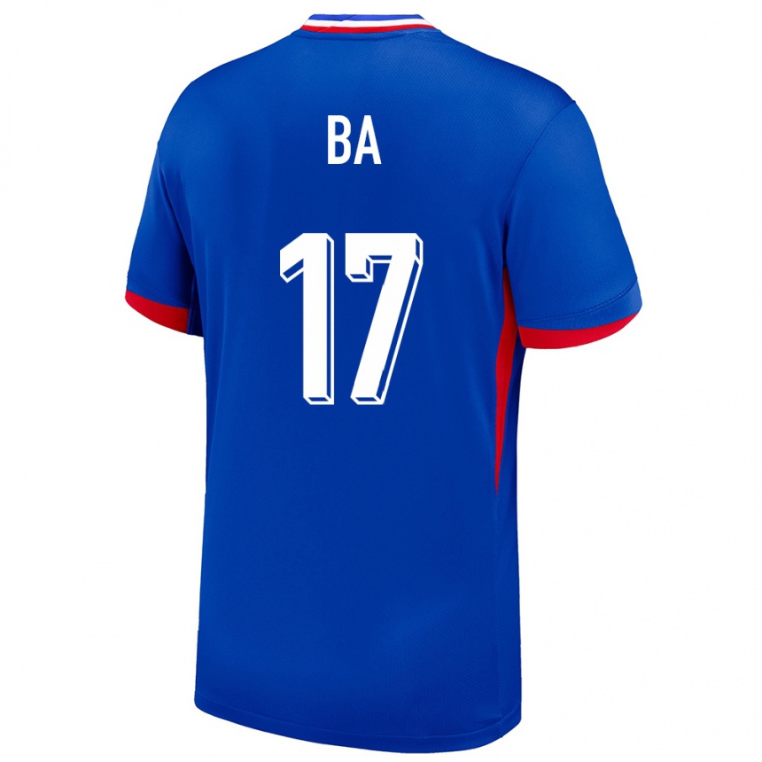 Damen Fußball Frankreich Abdoullah Ba #17 Blau Heimtrikot Trikot 24-26 T-Shirt Luxemburg