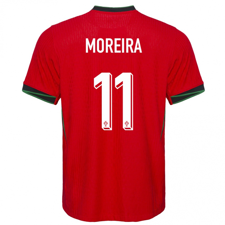 Damen Fußball Portugal Diego Moreira #11 Rot Heimtrikot Trikot 24-26 T-Shirt Luxemburg