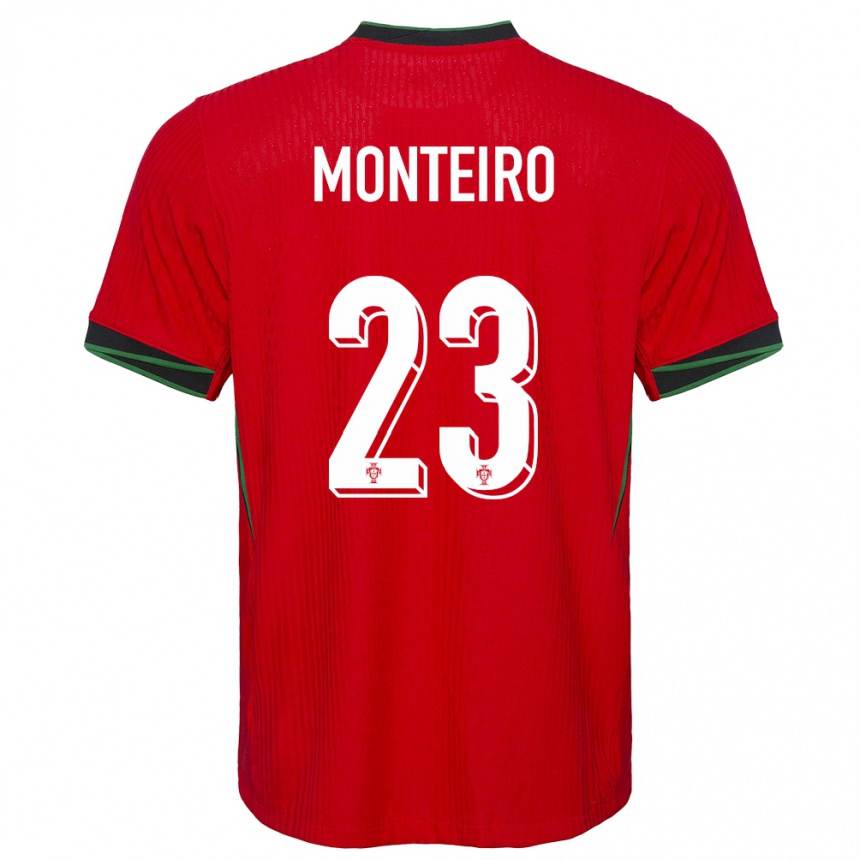 Damen Fußball Portugal David Monteiro #23 Rot Heimtrikot Trikot 24-26 T-Shirt Luxemburg