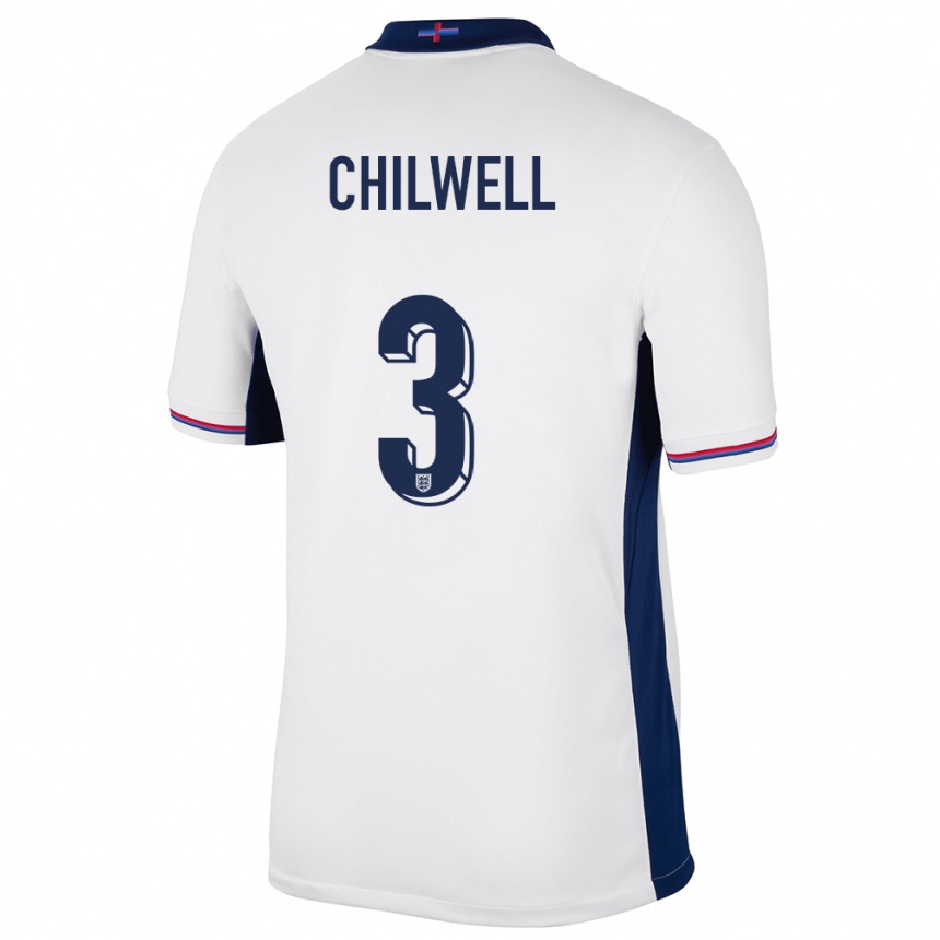 Damen Fußball England Ben Chilwell #3 Weiß Heimtrikot Trikot 24-26 T-Shirt Luxemburg