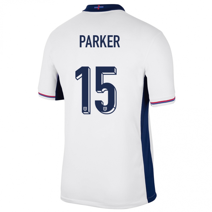 Damen Fußball England Lucy Parker #15 Weiß Heimtrikot Trikot 24-26 T-Shirt Luxemburg