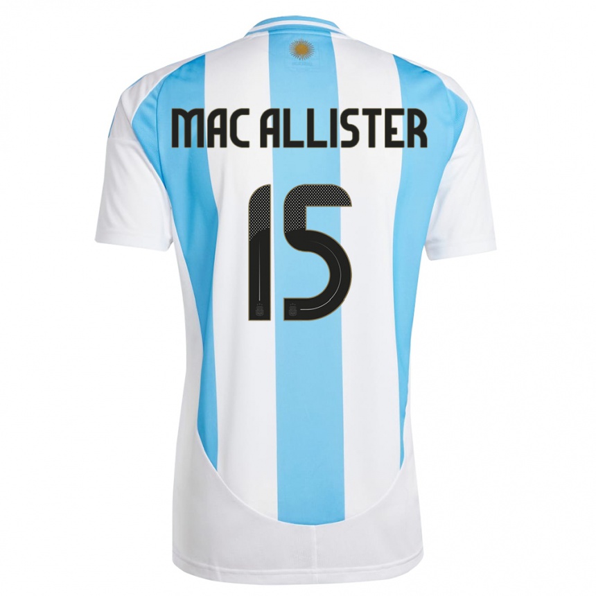 Damen Fußball Argentinien Alexis Mac Allister #15 Weiß Blau Heimtrikot Trikot 24-26 T-Shirt Luxemburg