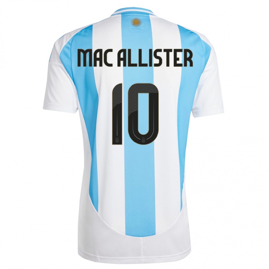 Damen Fußball Argentinien Alexis Mac Allister #10 Weiß Blau Heimtrikot Trikot 24-26 T-Shirt Luxemburg