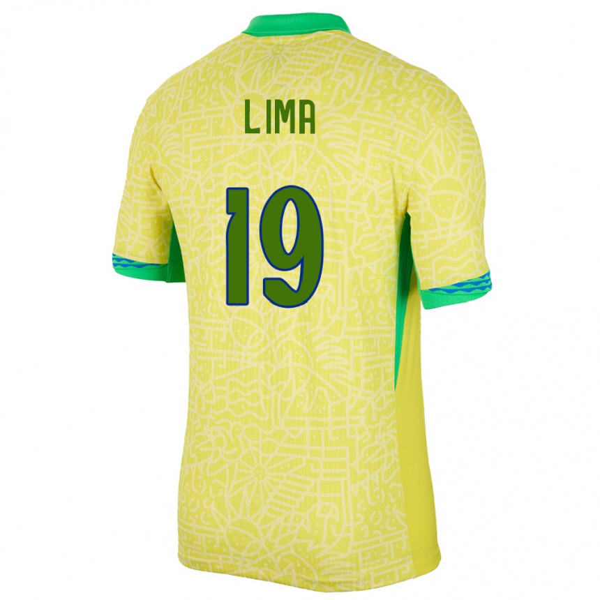 Damen Fußball Brasilien Felipe Lima #19 Gelb Heimtrikot Trikot 24-26 T-Shirt Luxemburg