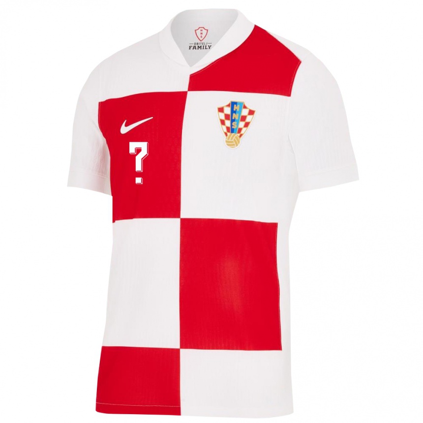 Damen Fußball Kroatien Ihren Namen #0 Weiß Rot Heimtrikot Trikot 24-26 T-Shirt Luxemburg