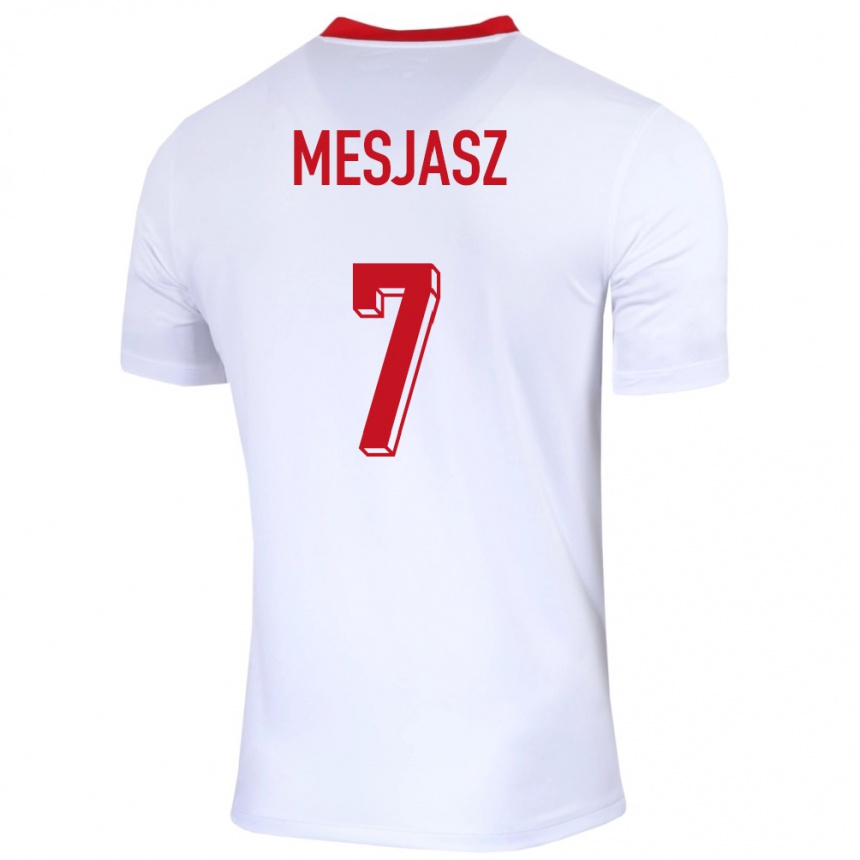 Damen Fußball Polen Malgorzata Mesjasz #7 Weiß Heimtrikot Trikot 24-26 T-Shirt Luxemburg