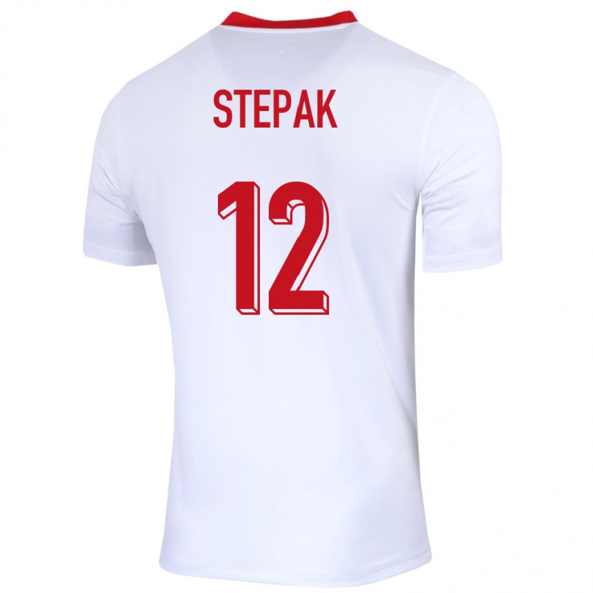 Damen Fußball Polen Jakub Stepak #12 Weiß Heimtrikot Trikot 24-26 T-Shirt Luxemburg