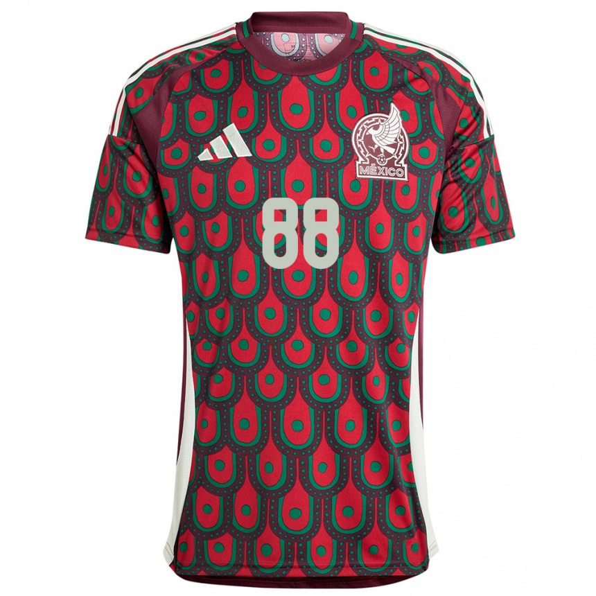 Damen Fußball Mexiko Maricarmen Reyes #88 Kastanienbraun Heimtrikot Trikot 24-26 T-Shirt Luxemburg