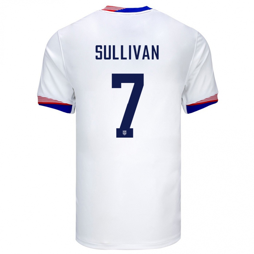 Damen Fußball Vereinigte Staaten Quinn Sullivan #7 Weiß Heimtrikot Trikot 24-26 T-Shirt Luxemburg