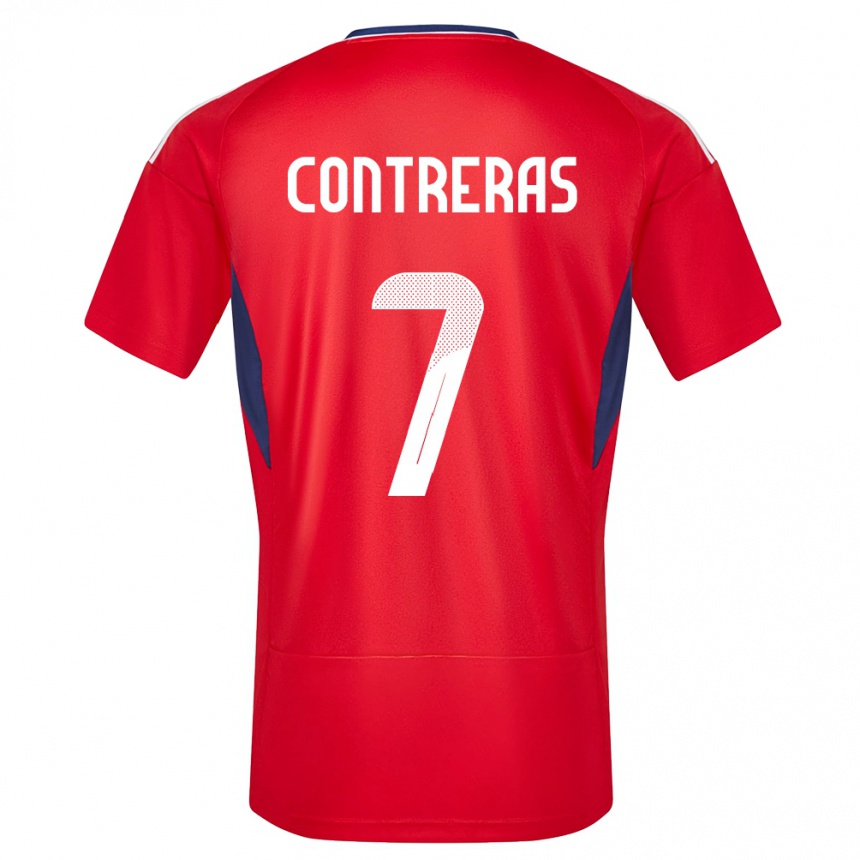 Damen Fußball Costa Rica Anthony Contreras #7 Rot Heimtrikot Trikot 24-26 T-Shirt Luxemburg