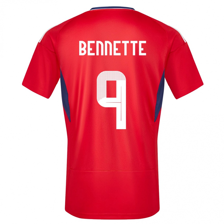 Damen Fußball Costa Rica Jewison Bennette #9 Rot Heimtrikot Trikot 24-26 T-Shirt Luxemburg