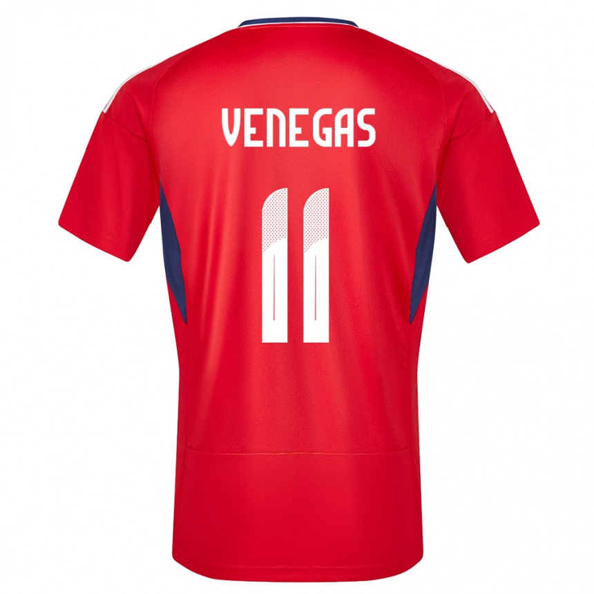 Damen Fußball Costa Rica Johan Venegas #11 Rot Heimtrikot Trikot 24-26 T-Shirt Luxemburg