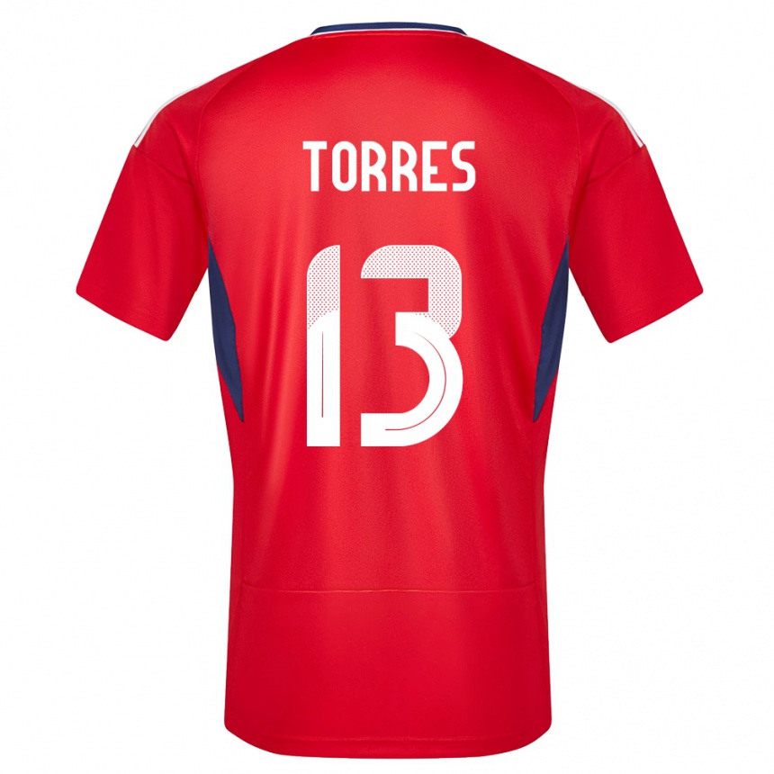Damen Fußball Costa Rica Gerson Torres #13 Rot Heimtrikot Trikot 24-26 T-Shirt Luxemburg