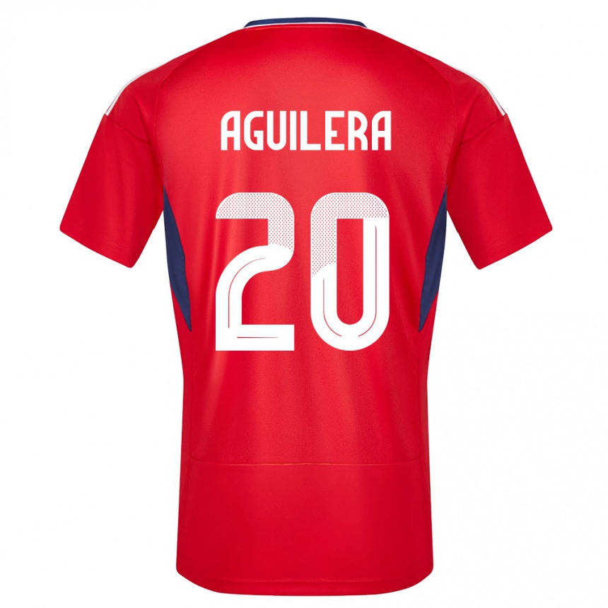 Damen Fußball Costa Rica Brandon Aguilera #20 Rot Heimtrikot Trikot 24-26 T-Shirt Luxemburg