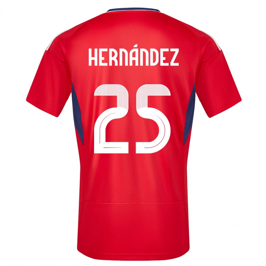 Damen Fußball Costa Rica Anthony Hernandez #25 Rot Heimtrikot Trikot 24-26 T-Shirt Luxemburg
