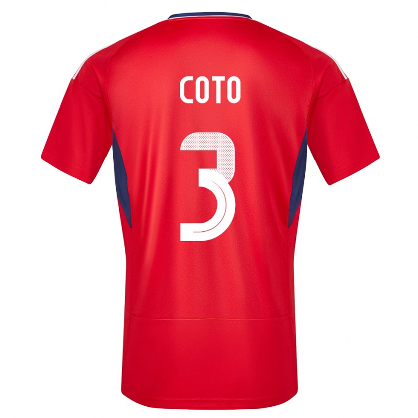 Damen Fußball Costa Rica Maria Coto #3 Rot Heimtrikot Trikot 24-26 T-Shirt Luxemburg