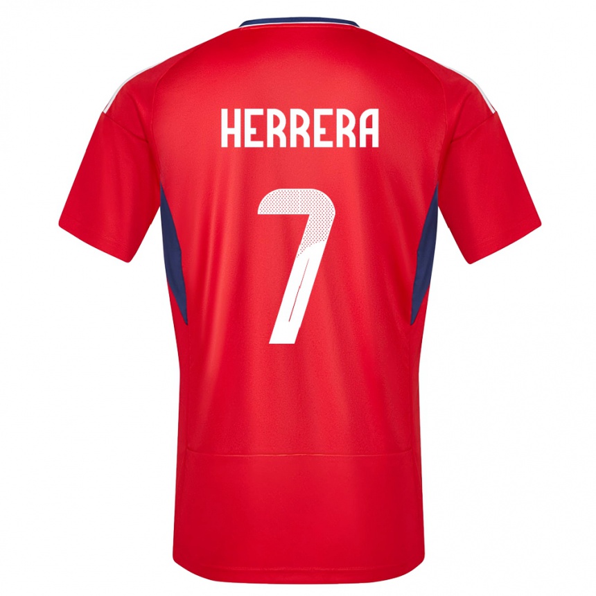 Damen Fußball Costa Rica Melissa Herrera #7 Rot Heimtrikot Trikot 24-26 T-Shirt Luxemburg