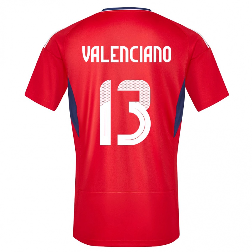 Damen Fußball Costa Rica Emilie Valenciano #13 Rot Heimtrikot Trikot 24-26 T-Shirt Luxemburg