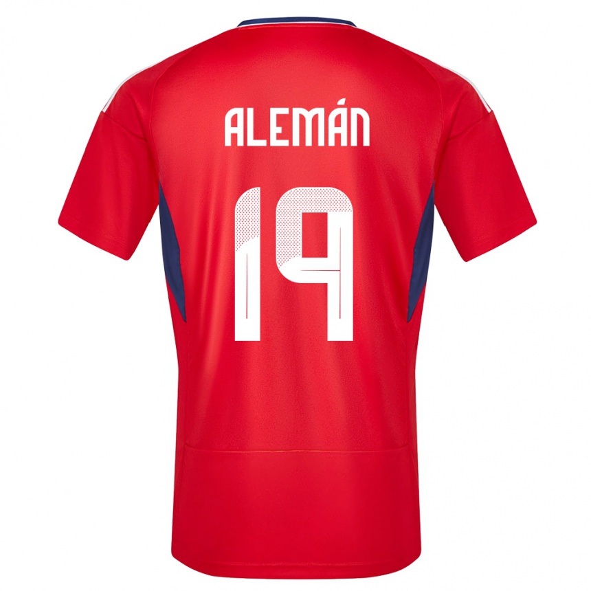 Damen Fußball Costa Rica Fabricio Aleman #19 Rot Heimtrikot Trikot 24-26 T-Shirt Luxemburg