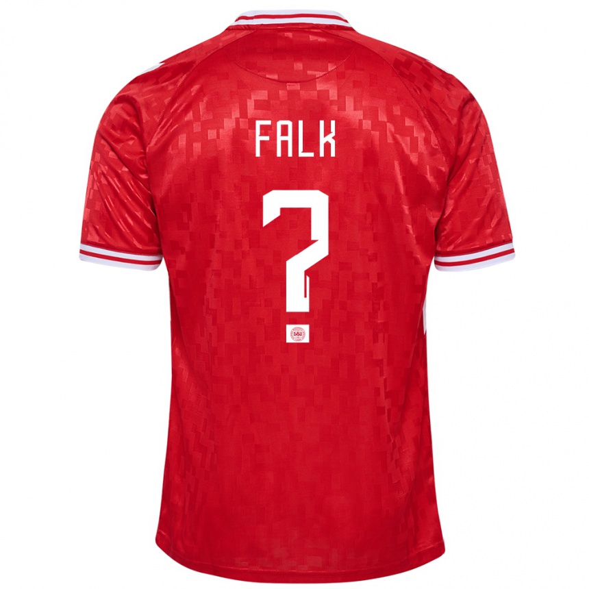 Damen Fußball Dänemark Lukas Falk #0 Rot Heimtrikot Trikot 24-26 T-Shirt Luxemburg