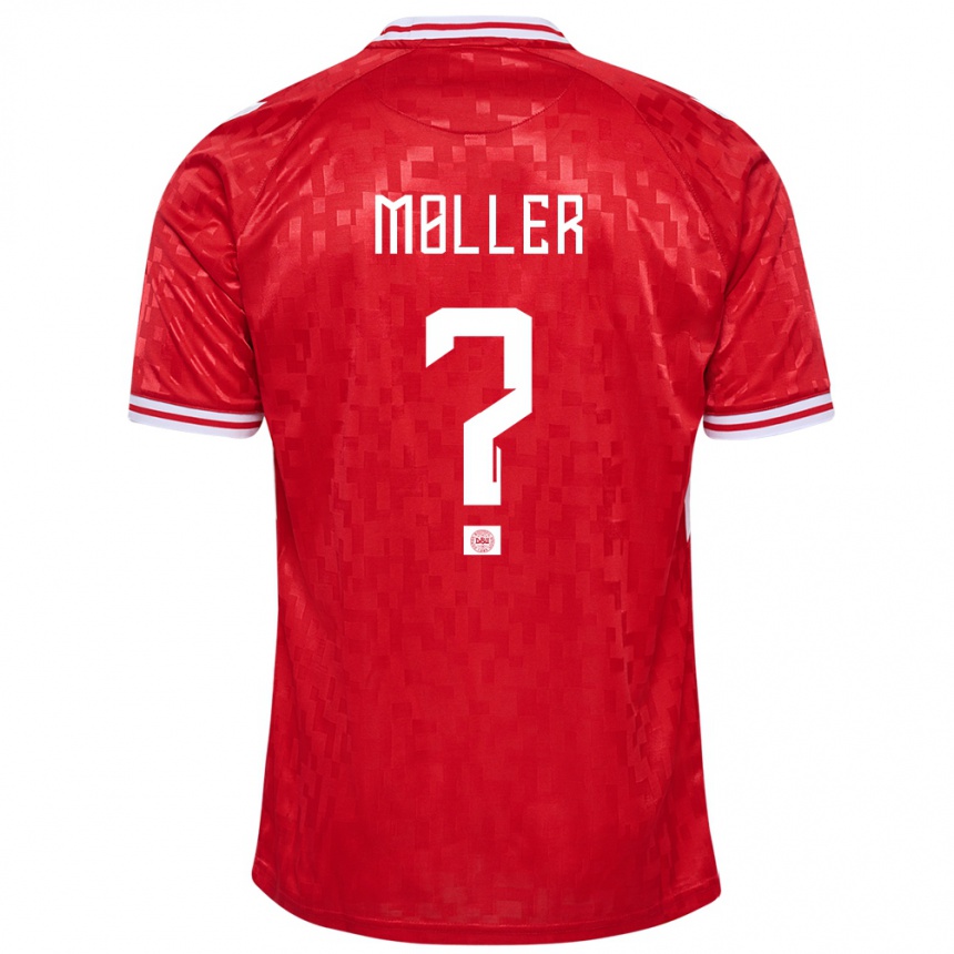Damen Fußball Dänemark William Møller #0 Rot Heimtrikot Trikot 24-26 T-Shirt Luxemburg