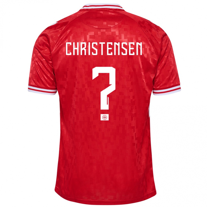 Damen Fußball Dänemark Sebastian Christensen #0 Rot Heimtrikot Trikot 24-26 T-Shirt Luxemburg
