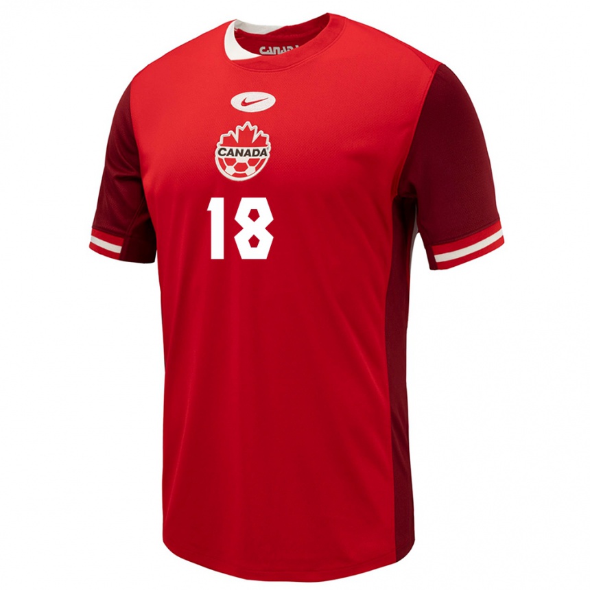 Damen Fußball Kanada Milan Borjan #18 Rot Heimtrikot Trikot 24-26 T-Shirt Luxemburg